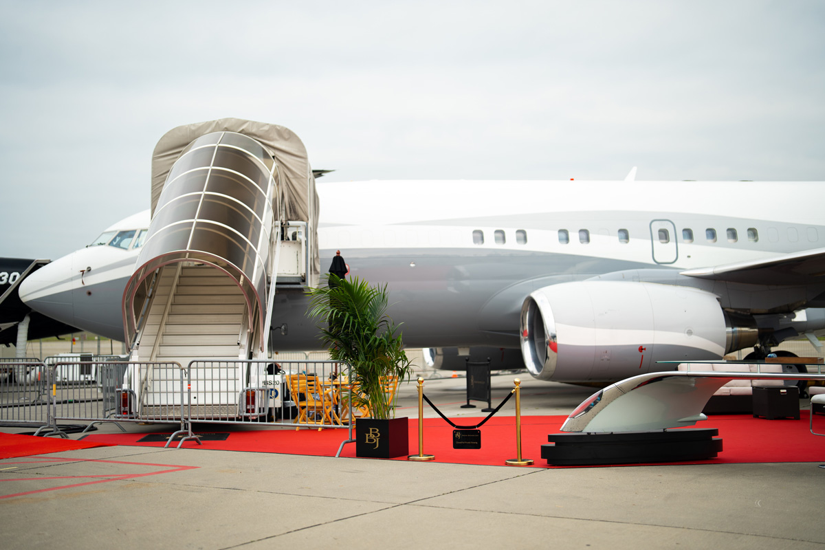 Middle East and North Africa's leading business aviation event in Geneva 2023 Exterior of Jet