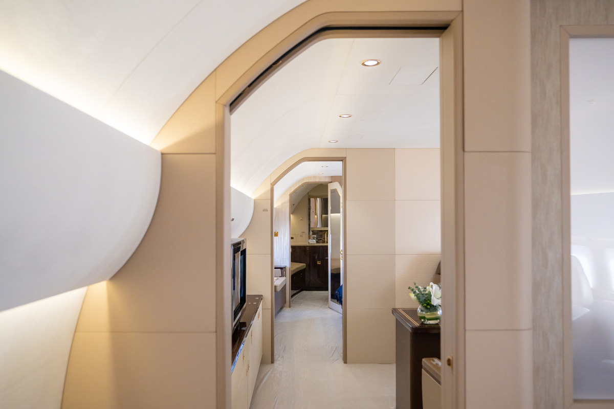Middle East and North Africa's leading business aviation event in Dubai - interior of jet
