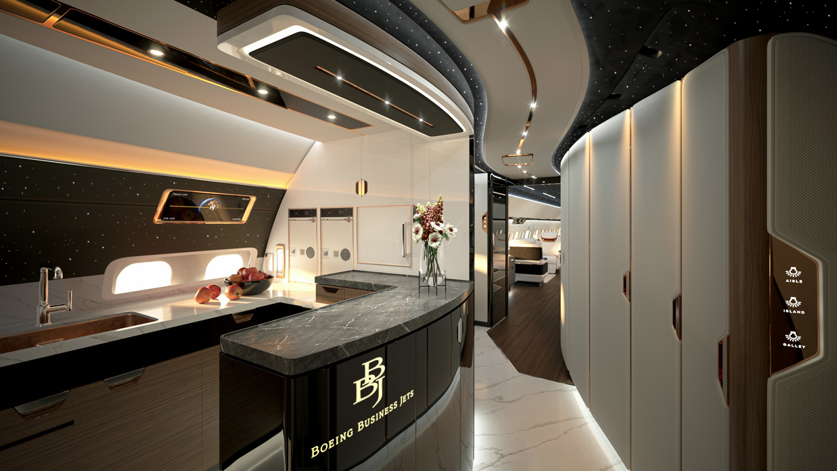 Interior of jet kitchen